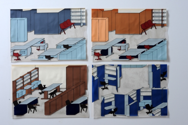 1971. L'arte di colorare l'ufficio. 