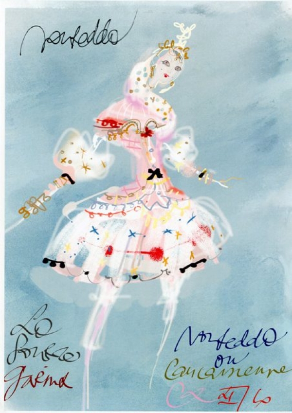 Maquette d’après Christian Lacroix pour le costume de Nouredda. 