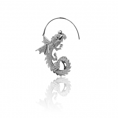 <p>Boucle d'oreille en or blanc et diamants, Elise Dray </p>