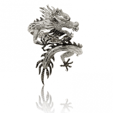 <p>Bracelet en or blanc et diamants, Elise Dray </p>