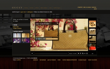 <p>Capture d'&eacute;cran du site internet Gucci</p>