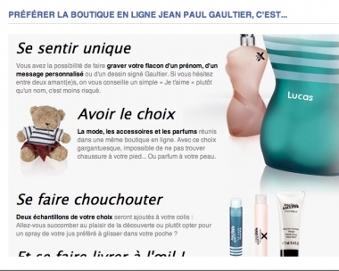 <p>Capture d'&eacute;cran du site internet Jean Paul Gaultier</p>
