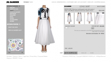 <p>Capture d'&eacute;cran du site internet Jil Sander</p>