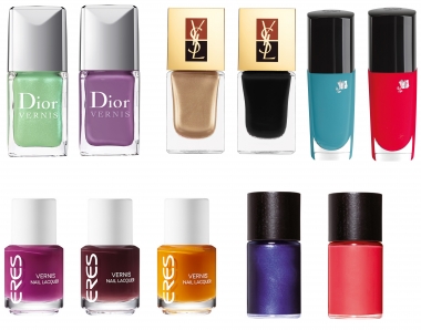 <p>La nail list de Stiletto:</p>
<p>-les vernis Waterlify et Forget me not issus de la collection Garden Party de Christian Dior</p>
<p>- le duo de vernis N&deg;1 chez Yves Saint Laurent pour un effet griffe dor&eacute;e</p>
<p>- les vernis in love de Lanc&ocirc;me:</p>
<p>- le trio de vernis Eres, &agrave; assortir aux bikinis de la maison: rose bengale, brun Damas et jaune Soufi</p>
<p>- les vernis issus de la collection Terra Azzura de Guerlain: rose Paradisio et bleu Riviera</p>