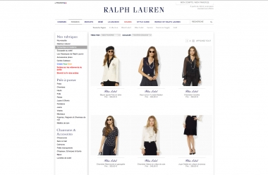 <p>Capture d'&eacute;cran du site internet Ralph Lauren</p>
