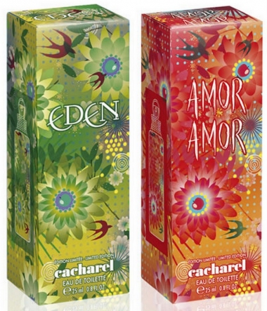 <p>Amor Amor et Eden, deux parfums tentation de Cacharel r&eacute;interpr&eacute;t&eacute;s ce printemps en &eacute;dition limit&eacute;e. </p>