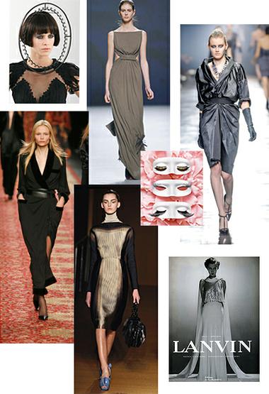 De gauche à droite et de haut en bas : Chanel haute couture automne-hiver 2008/2009 - Paul & Joe, co