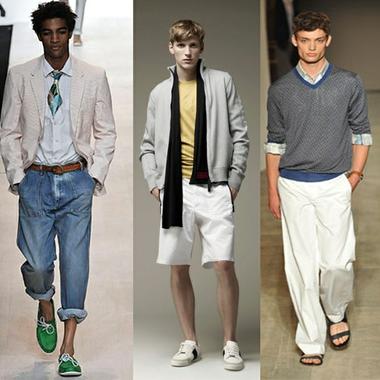 De gauche à droite, silhouettes PAUL SMITH, BURBERRY et HERMES