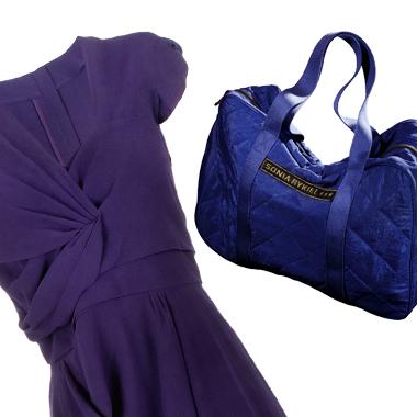 Robe drapée COS; sac SONIA RYKIEL