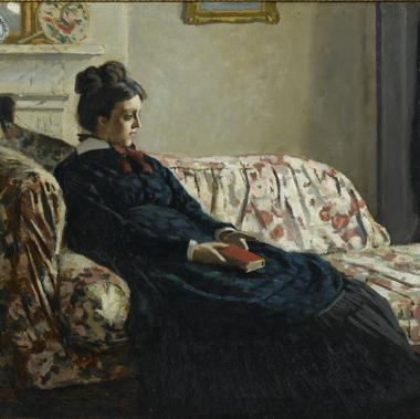 1870: Méditation, Madame Monet au canapé. Monet chavire dans l'impressionnisme; la rupture modernism