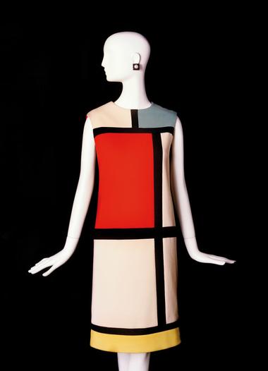 Yves Saint Laurent Robe cocktail courte Hommage à Piet Mondrian Collection haute couture automne-hiv